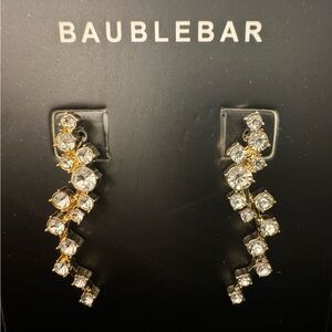 Beautiful gold with stones bauble bar earrings